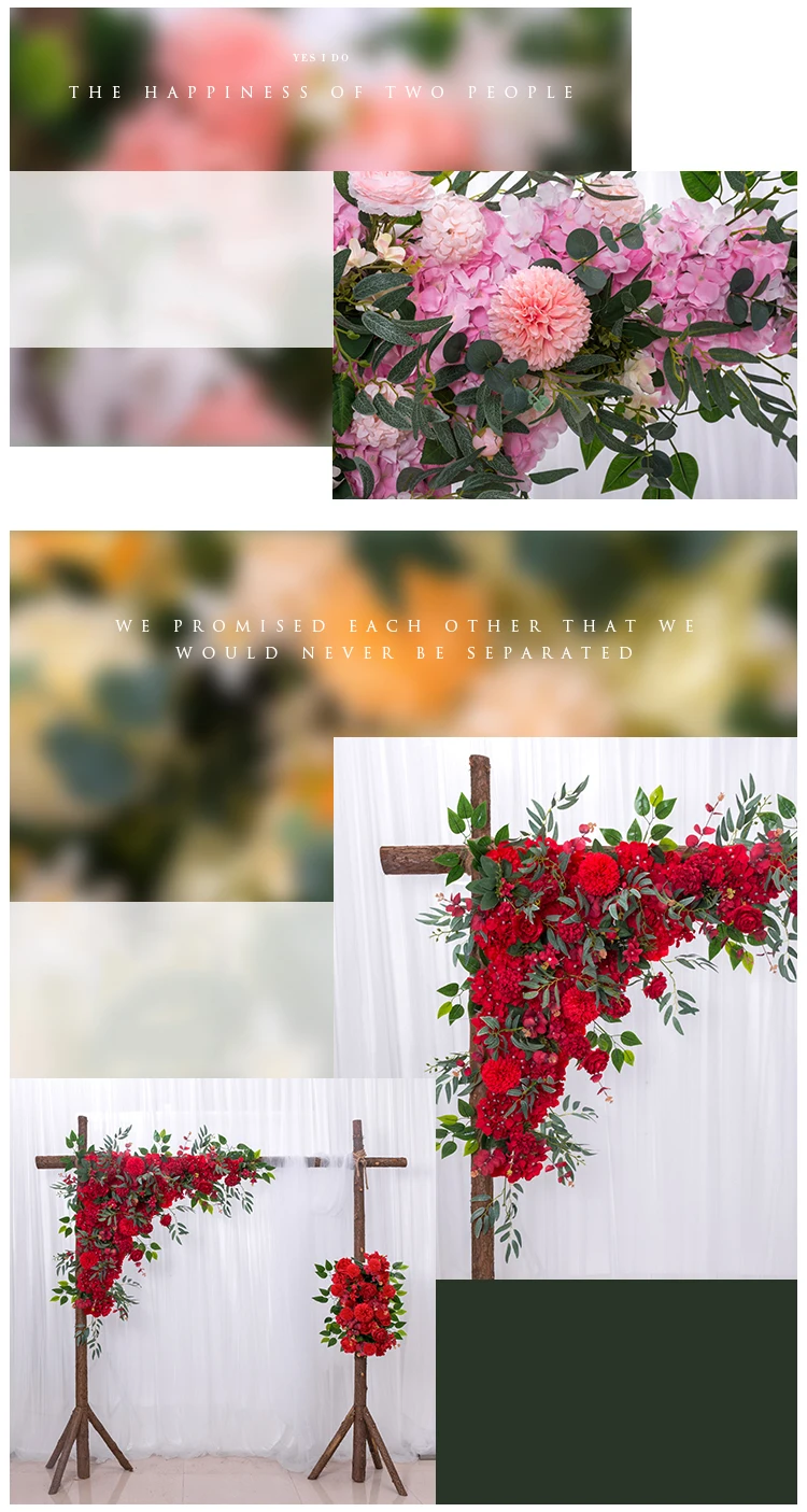 JAROWN Wedding Irregular Flower Row Background Decoration Wedding DIY Rose Hydrangea Flower Arrangement Arch Flower (10)