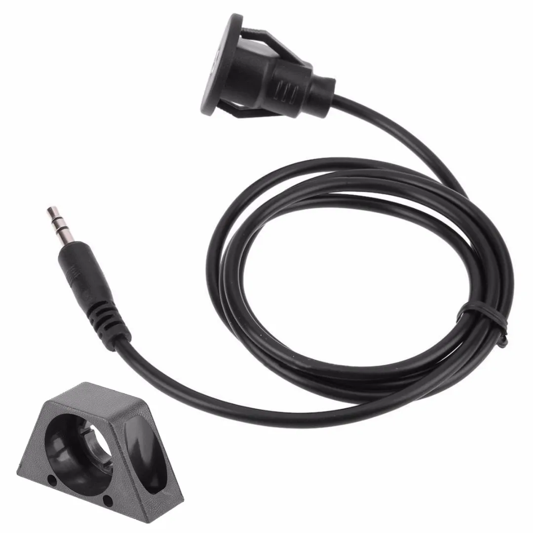 1M 3.5mm Male to Female AUX Extension Cable Car Dashboard Flush Mount for Car Boat with Install Bracket
