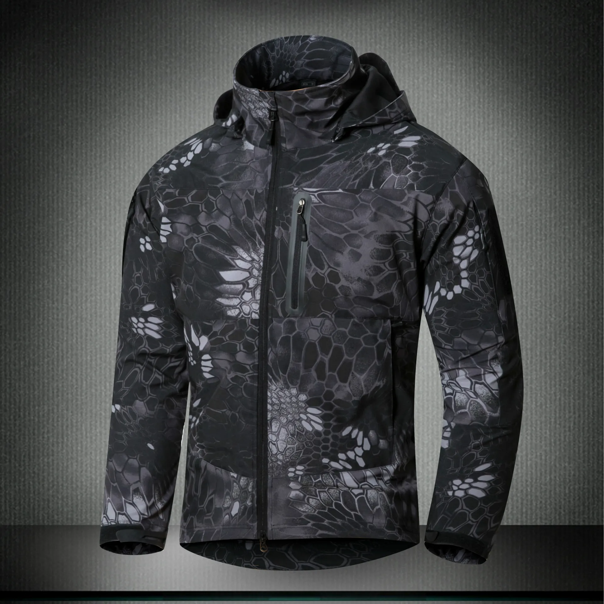 GANYANR Brand Hiking Jacket Men Rain Hunting Softshell Outdoor Winter Waterproof Clothing Windstopper Sports Polyester Ski
