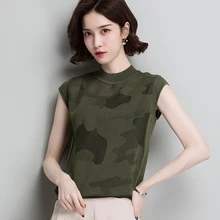 Летний женский вязаный Топ без рукавов, тонкий вязаный жилет, элегантная женская тонкая футболка, трикотаж