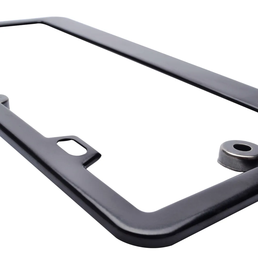 SPEEDWOW Premium Black Steel License Plate Frame (2PCS)