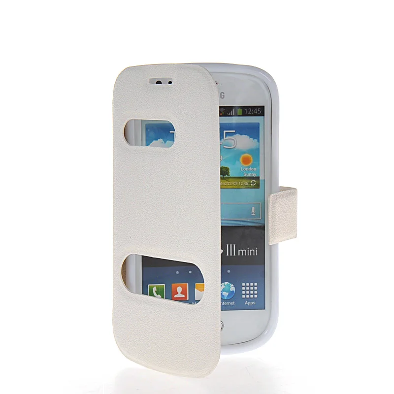 Double Window Pu Leather 4.0For Samsung Galaxy S3 Mini Case For Samsung