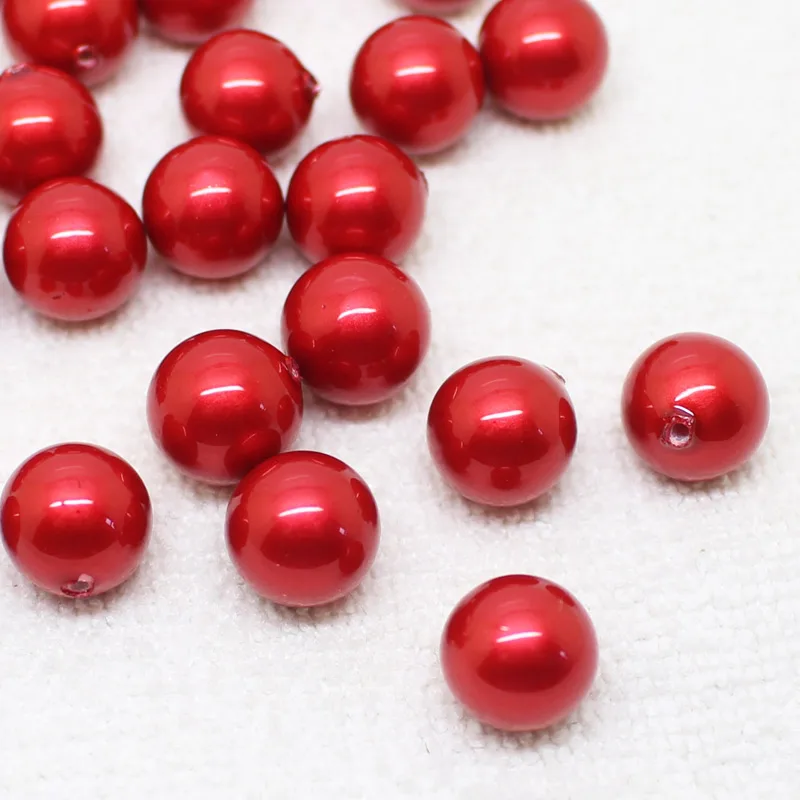 

Half Drilled 8/10mm Matte Red Shell Pearl Round Beads 20pcs ,For DIYJewelry making!We provide mixed wholesale for all items !