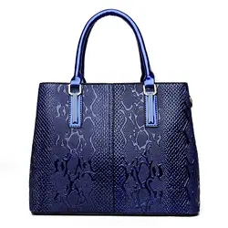 2017 модные роскошные сумки женские сумки Дизайнерские Большие вместительные женские сумки через плечо змеиная Дамская ручная сумка