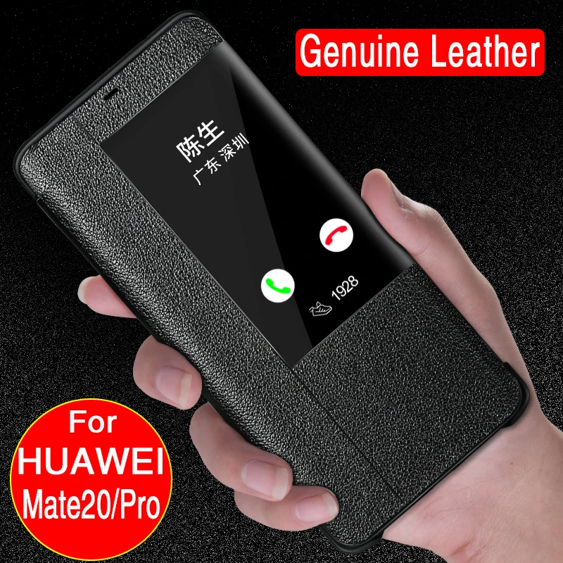 

HUAWEI MATE 20 Pro Case Genuine Leather Smart Window Protection Cover HUAWEI MATE 20 X Case MATE 20 Cover Mate 20 Pro Flip Case