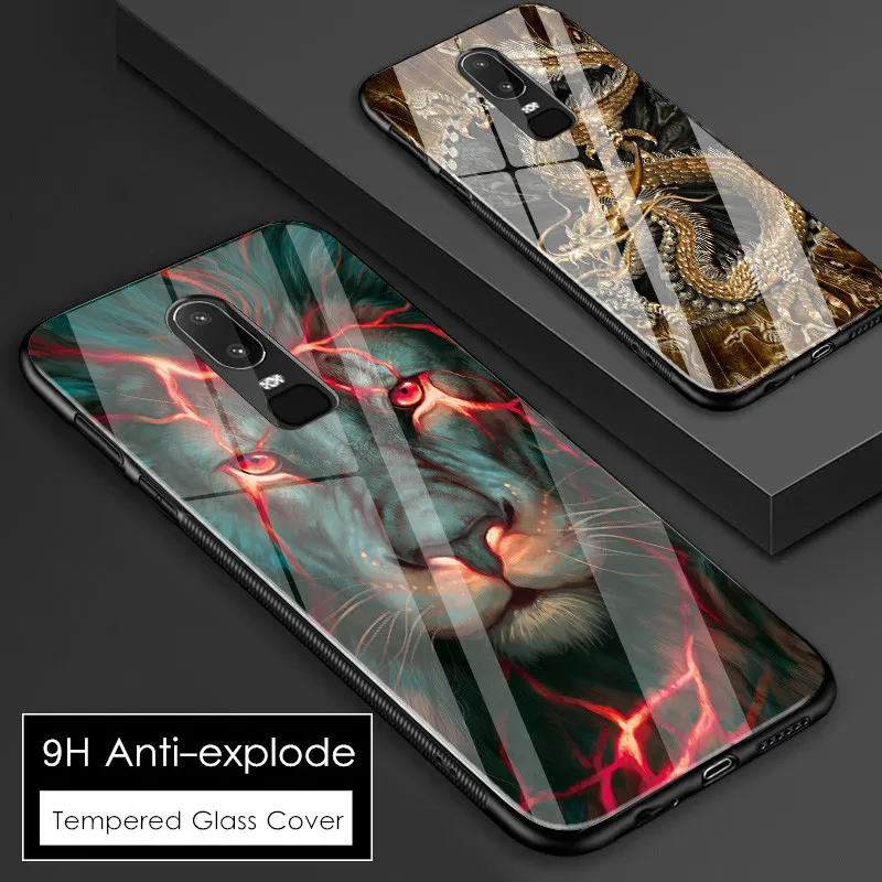 

Custom Made Oneplus 6t Case Hard Shock-Proof One plus 6T Case Cover 9H Anti-explode oneplus 6 tempered glass back Cover for 1+6T