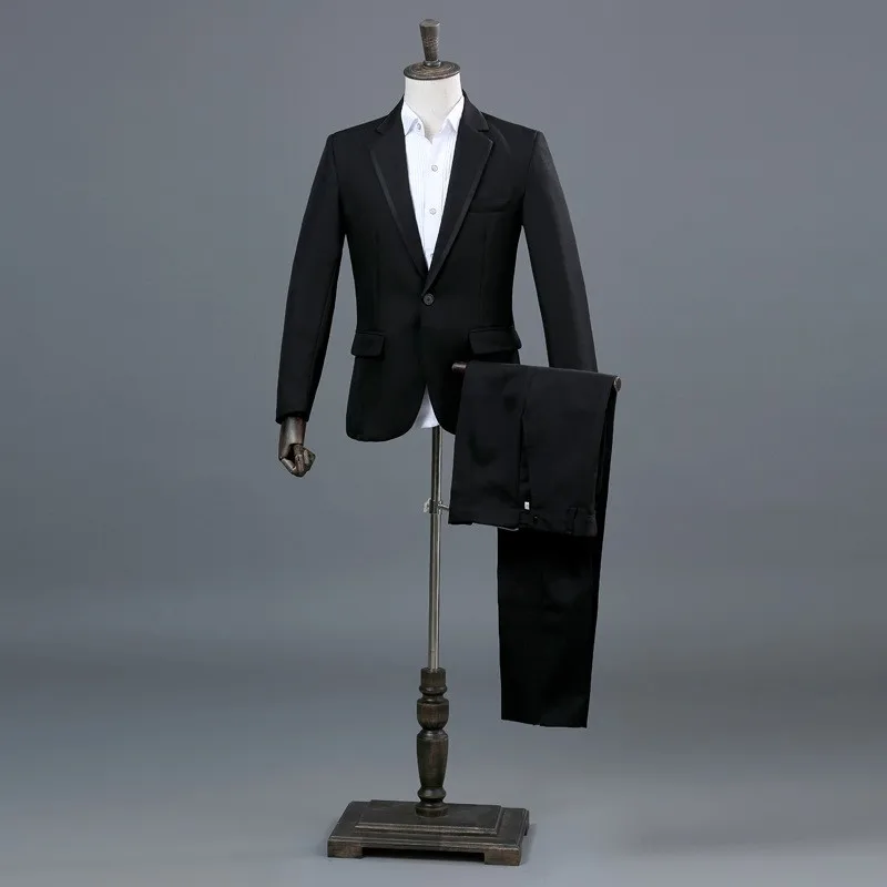 Brand Jacket+Pants Mens Business Casual Wedding Groom Stage Show Suits Dress High Quality Slim Fit Costume Mens Classic Suits