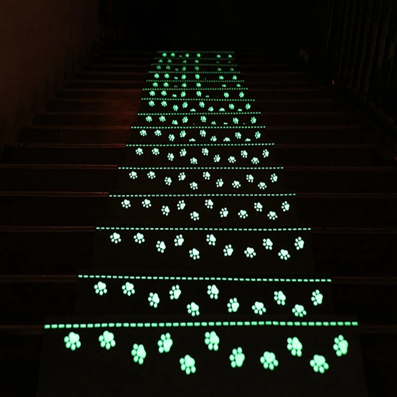 5pcs Luminous Stairs Carpets Non-Slip Self-Adhesive Staircases Mats Step Rectangle Rugs Family Kids Old Man Safe Stair Carpet