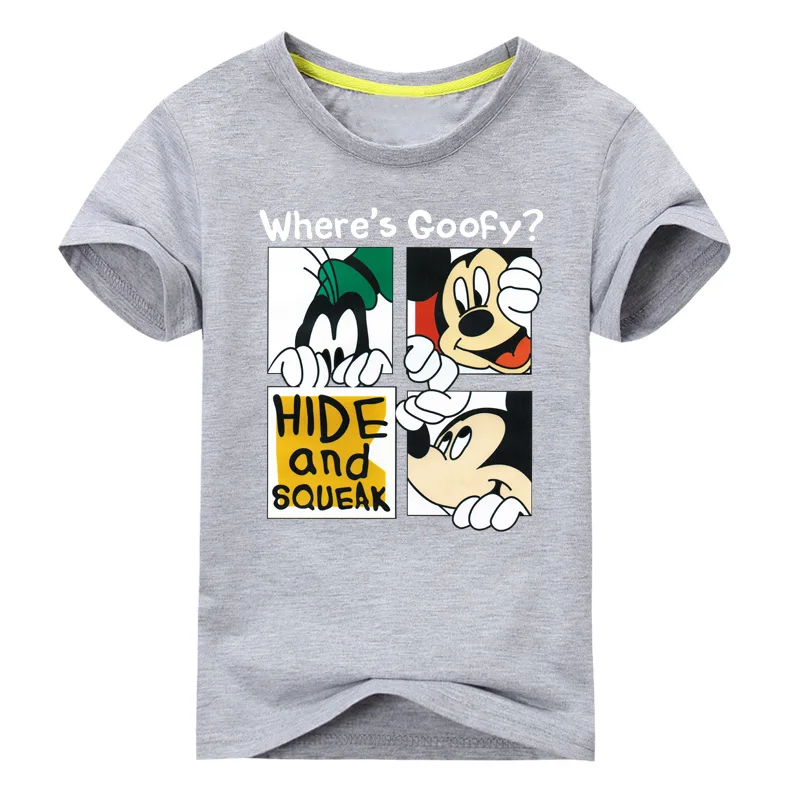 Г. летние шорты рукавом 3D Микки печати футболки для мальчика Хлопковые футболки детские футболки с круглым вырезом костюм DX012 - Цвет: Type1 Grey