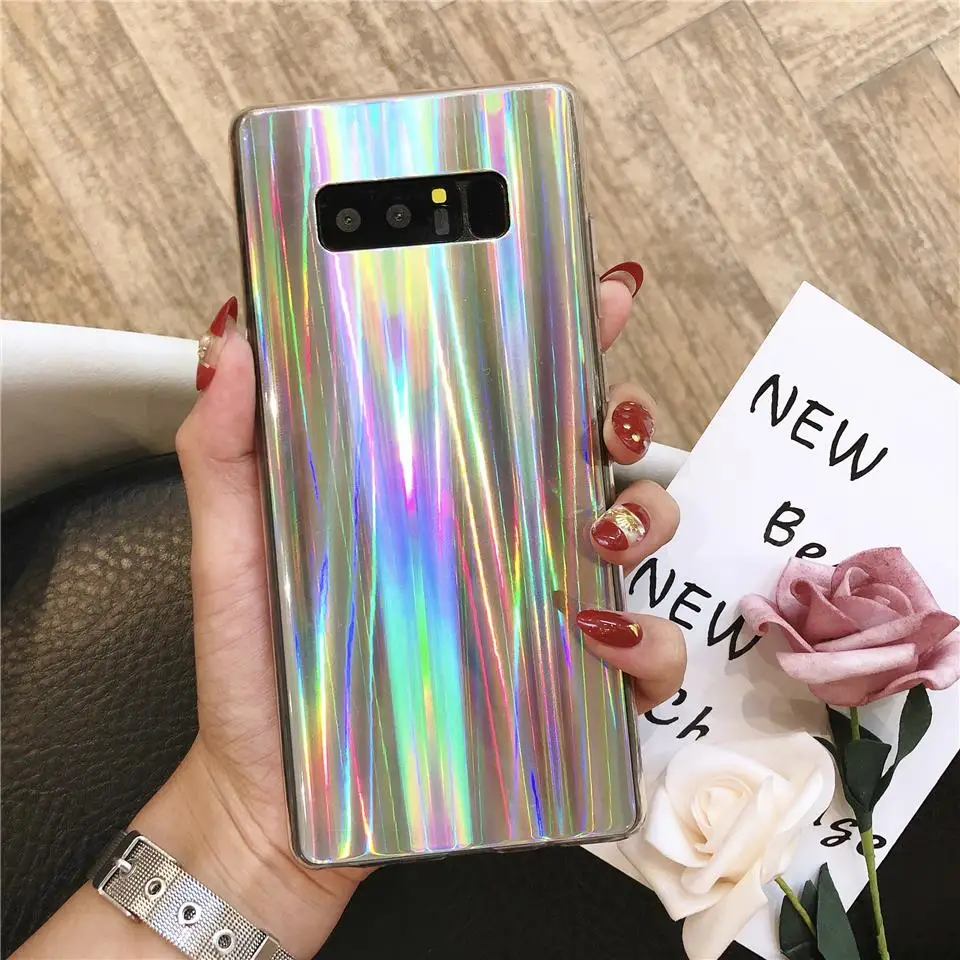 Аврора лазерный Силиконовые ТПУ IMD мягкий Bling чехол для samsung Galaxy S10 плюс S10E S9 A30 A50 A70