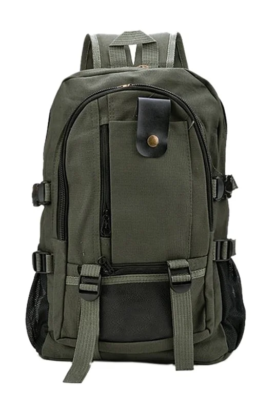 

Men's Military Vintage Canvas Rucksack Backpack Hiking Camping Bag Army green