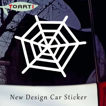 

15.4*13.8CM Spiders Webs Halloween Car Truck Window Laptop Removable Waterproof Auto Decals Car Styling