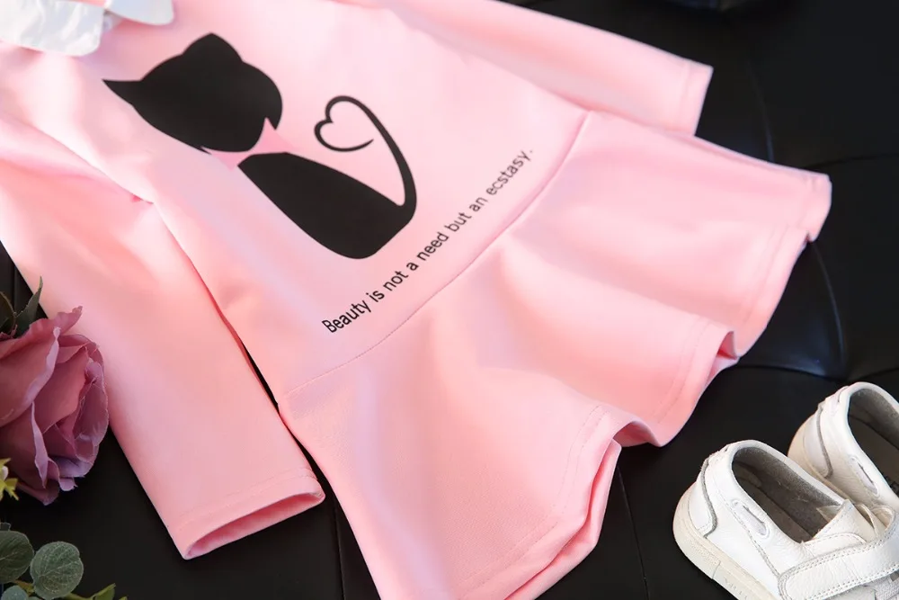Новое поступление года, нарядные платья для девочек розовое платье для маленьких девочек с изображением котенка нарядное детское платье hello kitti одежда для детей возрастом от 3 до 8 лет