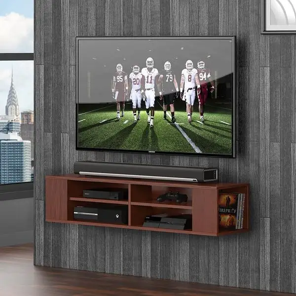 

TV console wall mounted floating Wall Mount Media Console Storage Floating Wall Mounted Shelf for AV Receive, DS212001WB