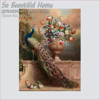 

DIY handmade crafts embroidery Square diamond mosaic painting kits peacock animal rhinestones sticker pasted cross stitch SF6163