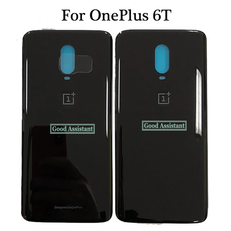 6,4 дюймов, черный/прозрачный, для OnePlus, 6 T, 1+ 6 t, A6010, A6013, задняя крышка, крышка, корпус, чехол, запчасти для заднего стекла