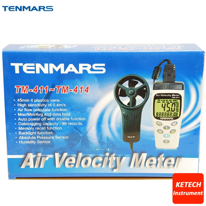 

Air Velocity Meter Airspeed Meter Anemoscope Anemometer -20~50C TM412