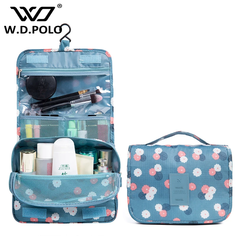 WDPOLO unisex women cosmetic bag hanging travel makeup bags washing