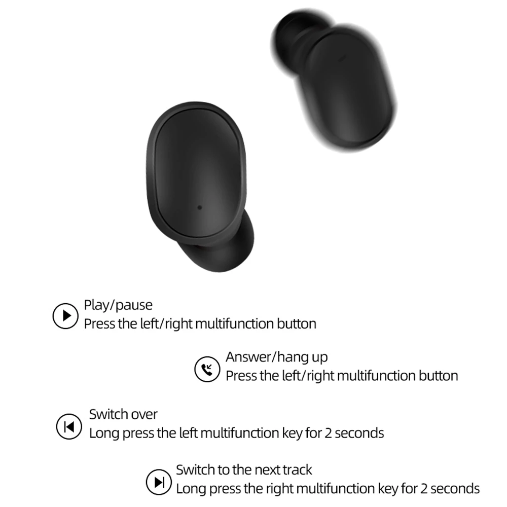 Оригинальные беспроводные наушники Mi Airdots TWS Bluetooth 5,0 с функцией шумоподавления, Универсальные наушники с микрофоном