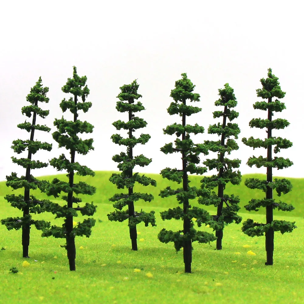 20pcs 9CM Model Railway Pine Miniature Model Plastic Trees For HO Train Railroad Landscape Scenery Layout 2