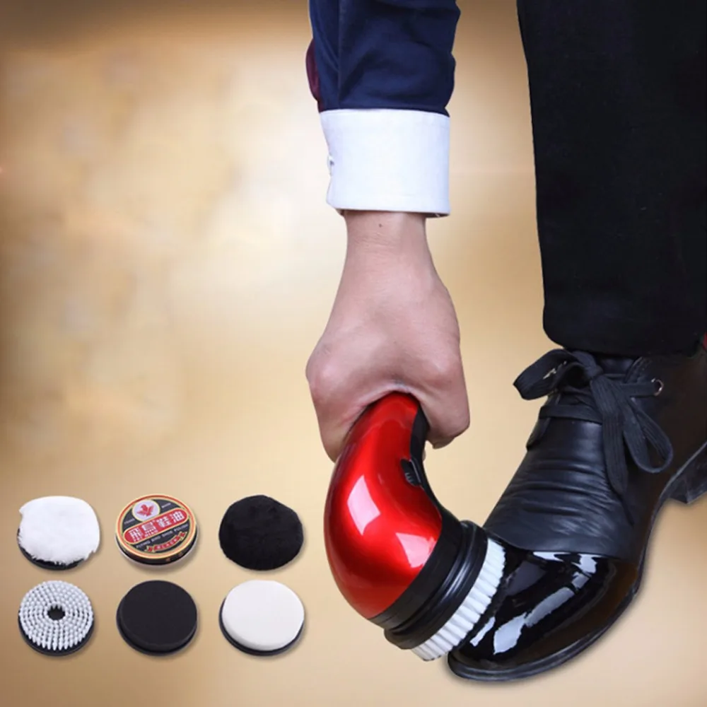 Портативный ручной автоматический Электрический обувной щеткой обуви полировщик 2 способа Питание