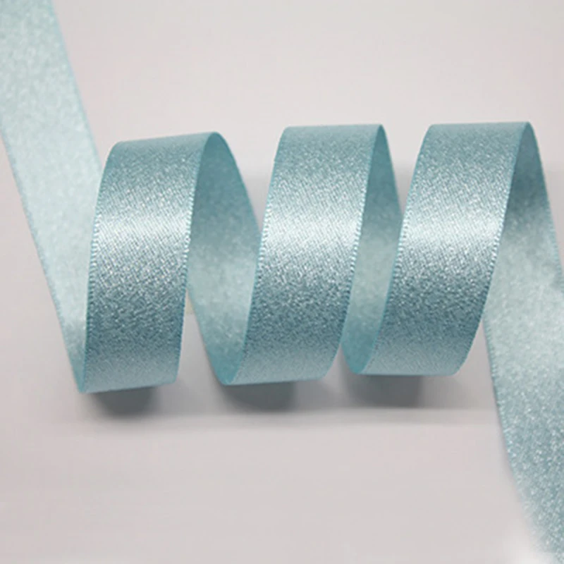 

7/8" 22mm metallic luster polyester webbing glitter silver silk ribbon sewing fabric Bow material band