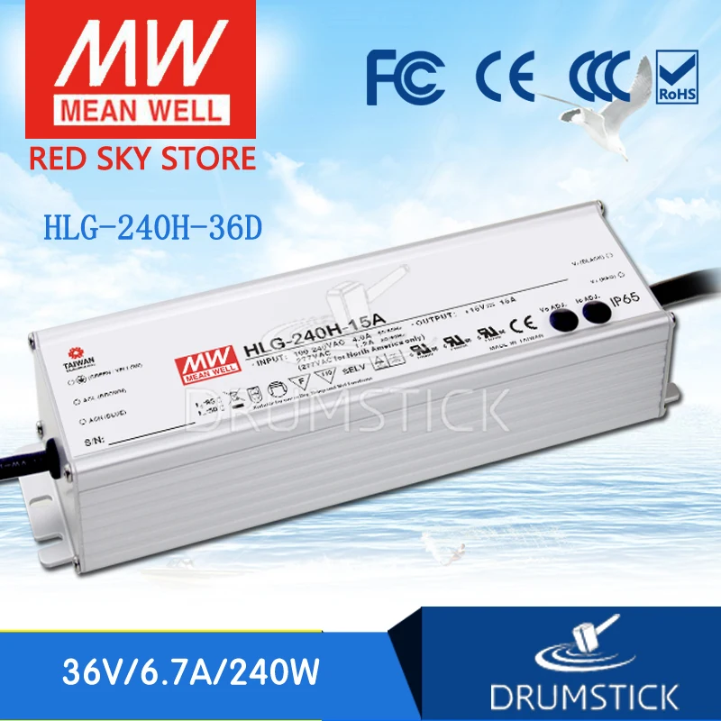 

MEAN WELL HLG-240H-36D 36V 6.7A meanwell HLG-240H 36V 241.2W Single Output LED Driver Power Supply D type
