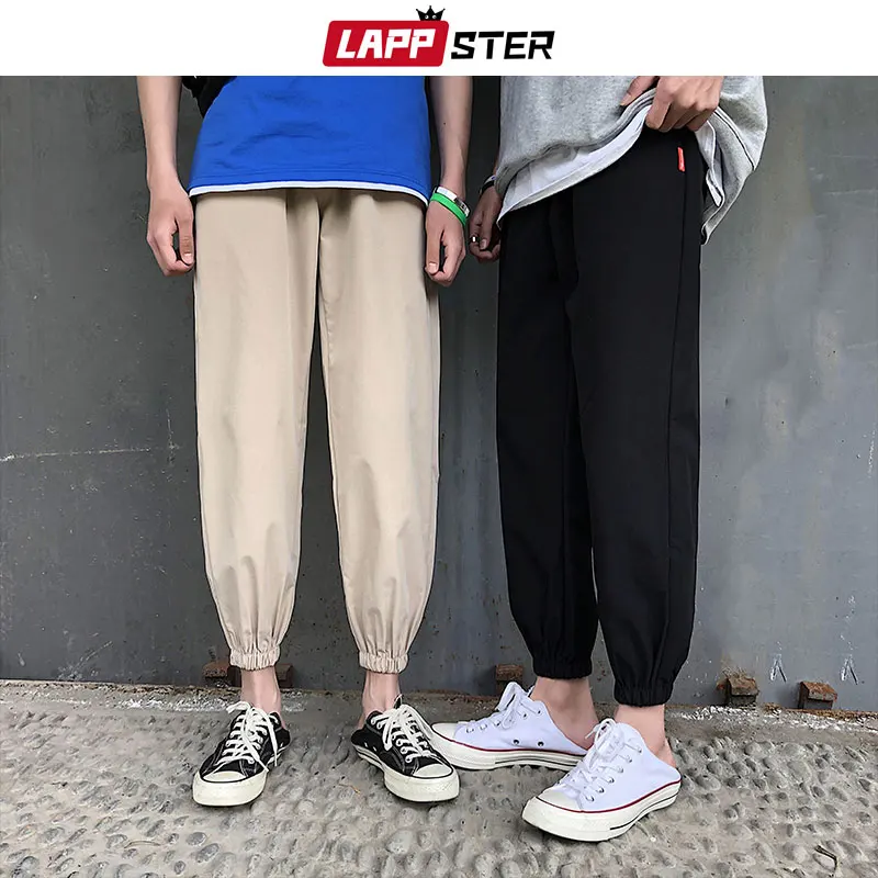 LAPPSTER Ankel طول سراويلي حريمي 2019 الشارع الشهير الملونة ركض السراويل زوجين الكورية الموضات الكاكي السراويل الترنك الوردي السراويل