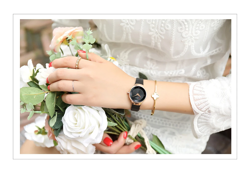 Элегантные женские часы CURREN Модные кварцевые часы из нержавеющей стали с сеткой женские простые наручные часы для дам часы reloj mujer