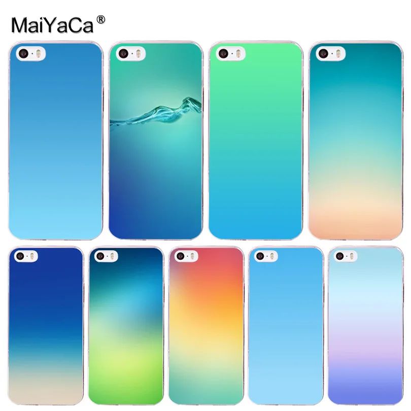

MaiYaCa Gradient Changing Colors lovely Phone Accessories Case for iPhone 8 7 6 6S Plus X 10 5 5S SE 5C 4 4S Coque Shell