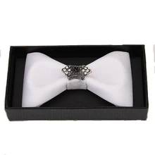 Модные мужские и женские бриллианты драгоценные камни Свадьба Банкет хлопок сплошной цвет галстук бабочка индивидуальный тренд