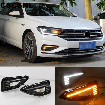 

CSCSNL 2PCS For Volkswagen VW Jetta Sagitar 2019 Dynamic Yellow Turn Signal Relay 12V Car DRL Lamp LED Daytime Running Light