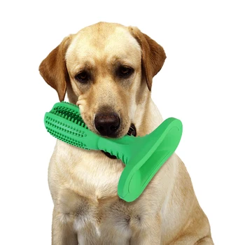 

Pet Dog Teethbrush Rubber Molar Stick Dog Bite-resistant Teeth Cleaning Tool & Toy, Green/Blue