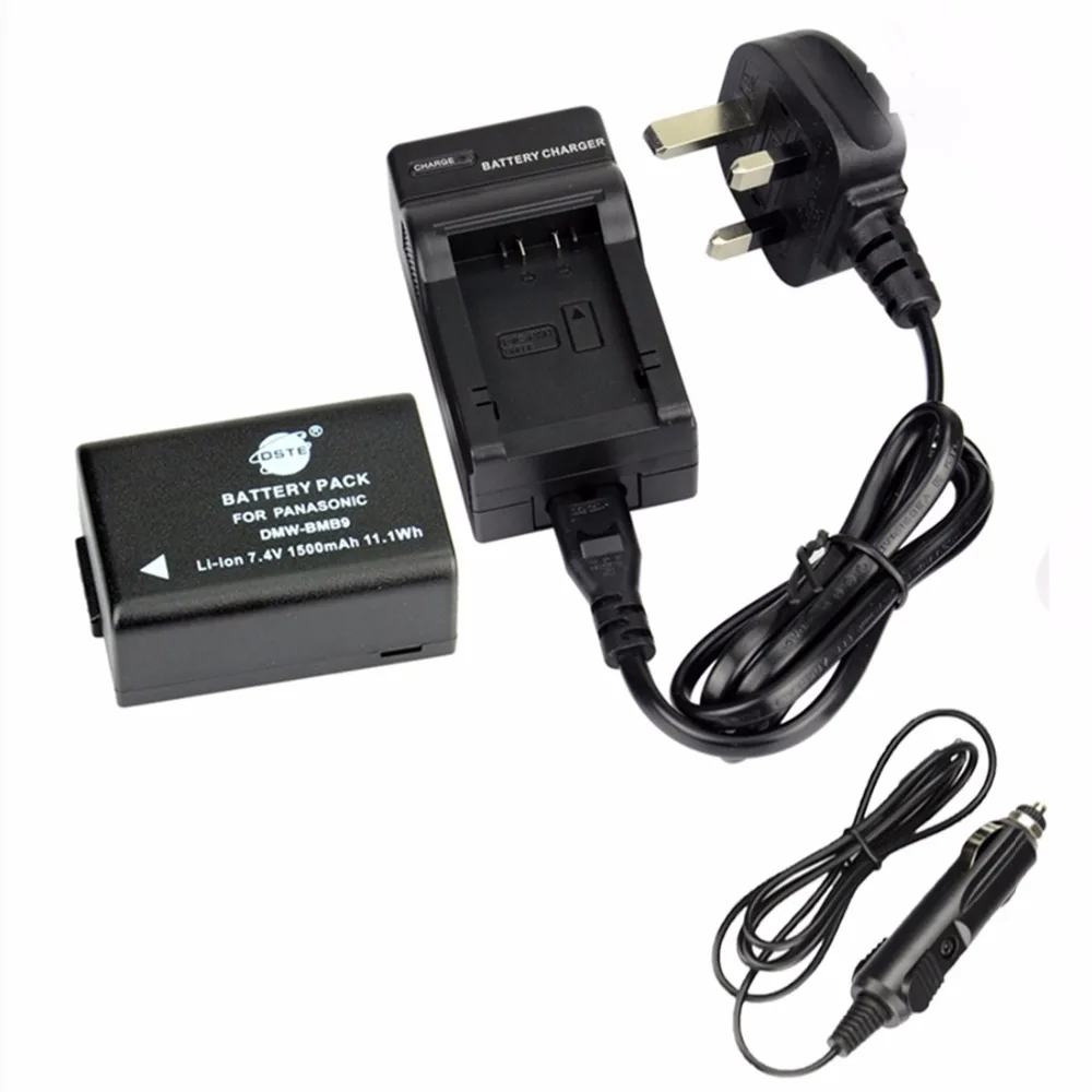 DSTE DMW BMB9E DMW BMB9 Camera Battery + UK Car Charge for Panasonic