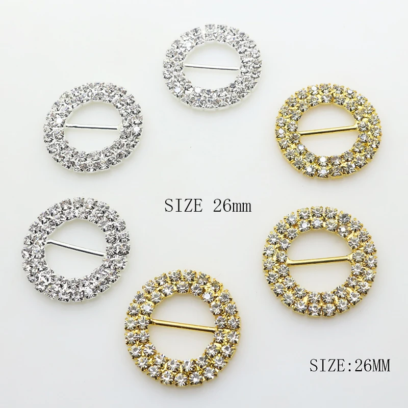 10pcs Crystal Rhinestone Buckle Invitation Ribbon Slider Wedding Supplies Decor