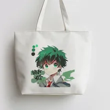 Мидория изуку Deku My Hero Academy сюжеты из японского аниме Tote сумки Сумка для покупок с персонажем из мультфильма школьная продуктовая сумка AN239