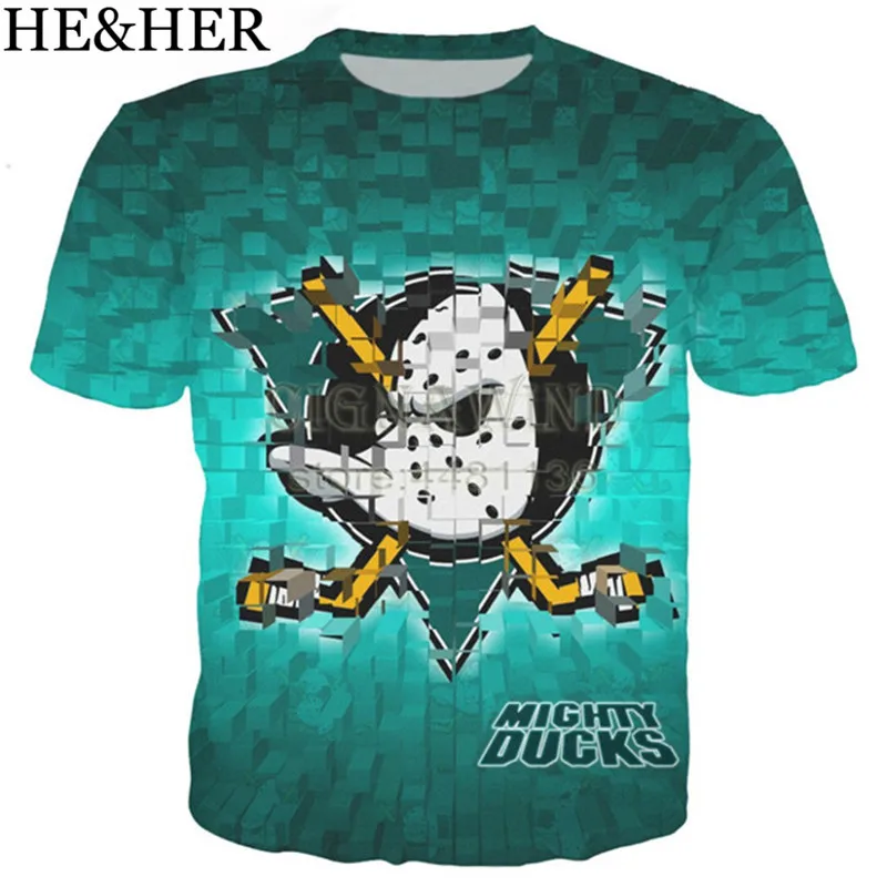 Новая забавная футболка с рисунком для мужчин/женщин Anaheim Ducks футболки 3d принтом