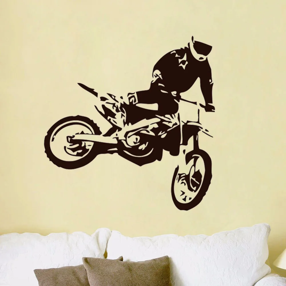 Motocross Wall Stickers Jumps Motorcycle Home Decor Removable Vinyl