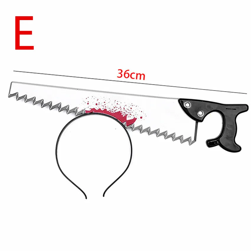 1 шт пластиковый поддельный нож с крови через голову хитрые игрушки штыковый нож Вечерние игры для детей страшный декоративный реквизит на Хэллоуин - Цвет: E