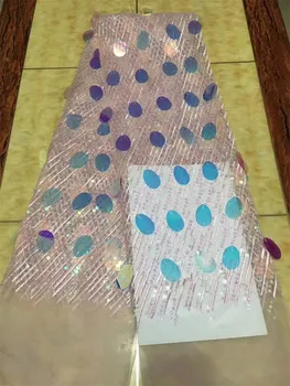 

8 colors Latest design african 3D sequins lace Fabric african french net lace fabric for nice dress