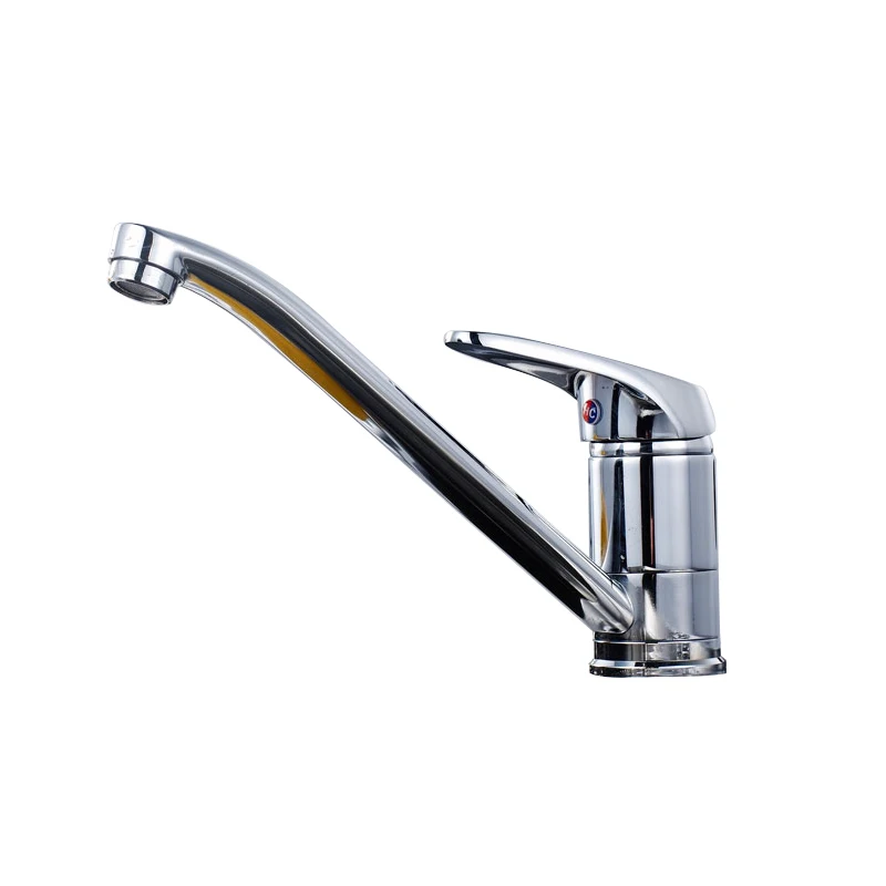 Usherlife Polished Chrome Brass Kitchen Faucet Rotated Hot Cold Mixer Water Tap Deck Mounted Wash Sink