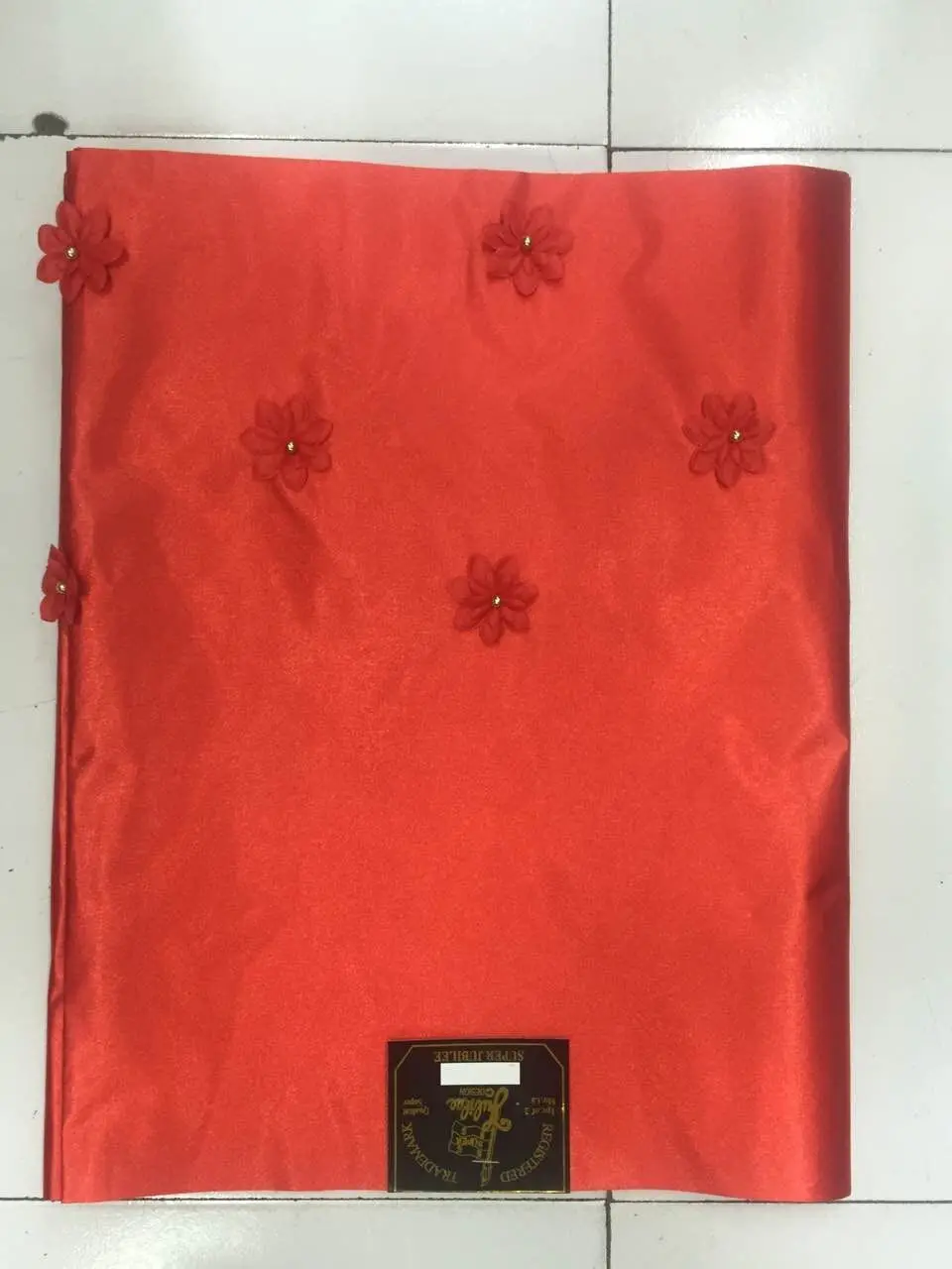 

Wholesale African sego HeadTie with Beads and flower red 2piece African HeadTies Sego Gele Head Tie High Quality Beaded HeadTie
