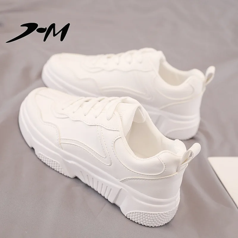 

Women's casual white shoes new spring sports board shoes thick designer off white sneaker shoes tenis feminino Cotton Fabric