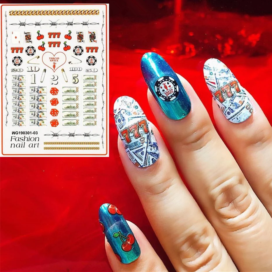 WG190301 3 Новинка USD Япония дизайн крест стикеры 3d на ногти nail art Наклейка шаблон