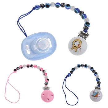 

Blue Eye Baby Kids Pacifier Chain Clip Holders Dummy Soother Nipple Leash Strap Infant Dummy Clips Pacifier Leash