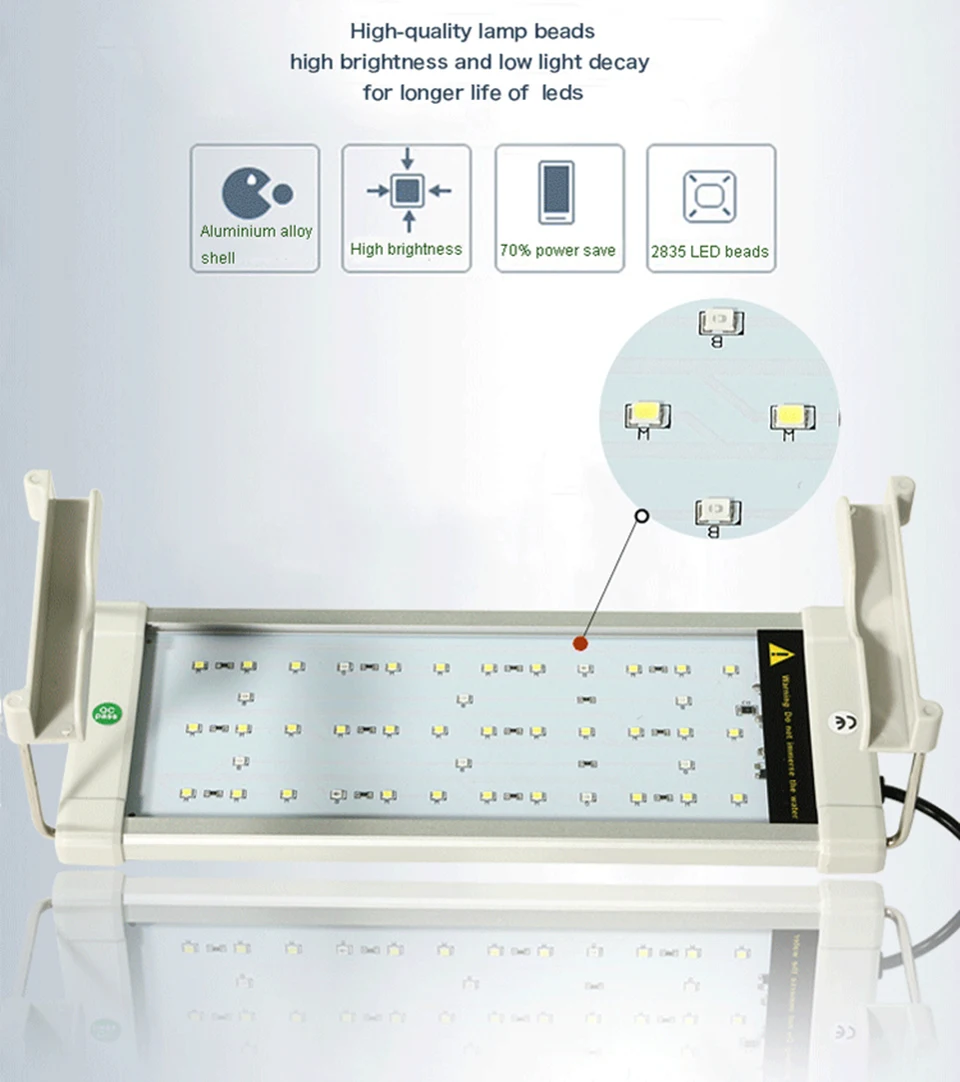 95-115 см 36 Вт Красочный Светодиодный светильник для аквариума с выдвижными кронштейнами 135 светодиодный светильник для аквариума светильник ing decro