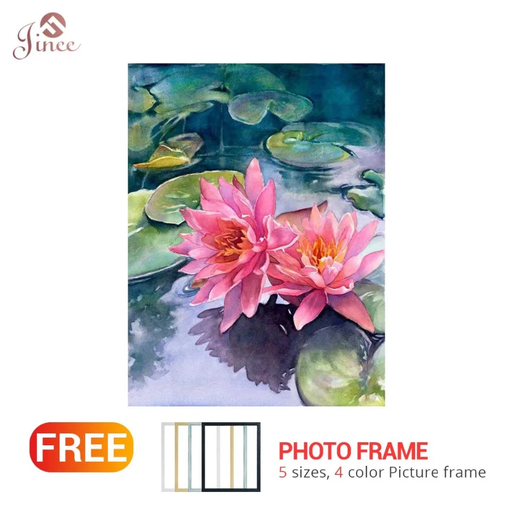 

5D DIY diamond Embroidery Pool Lotus Flower Diamond Painting Cross Stitch Full Round Square Rhinestone Mosaic Home Decoration