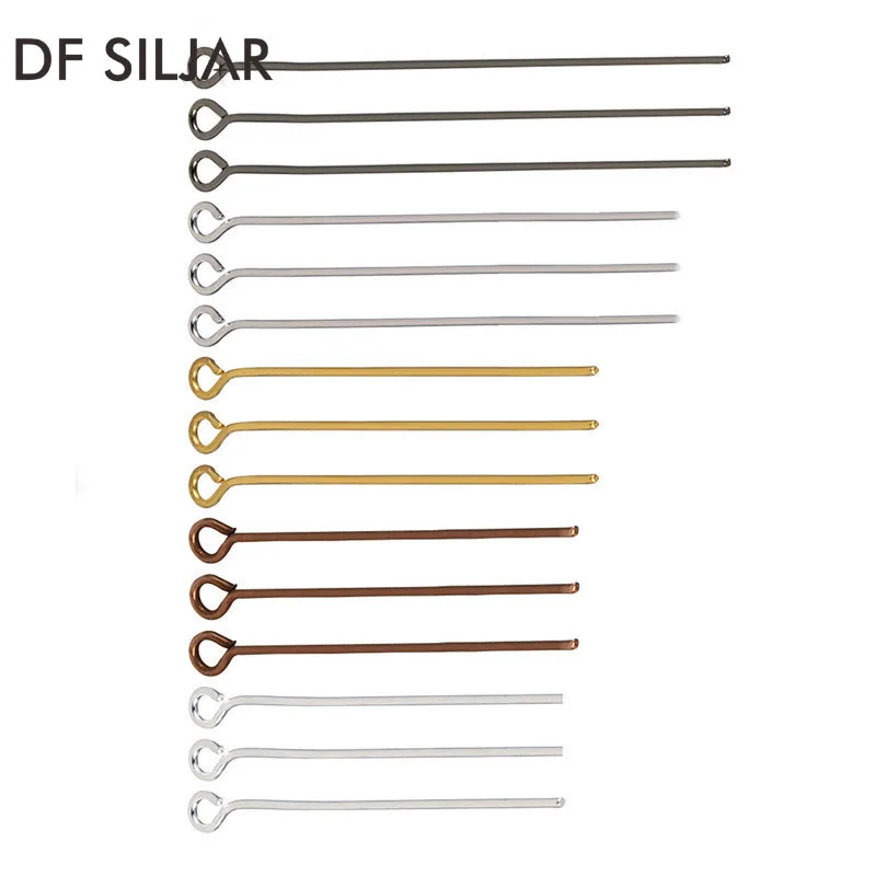 

200pc/lot 16mm 20mm 30mm 40mm 50mm Metal Eye Flat T Head Pins Needles Eye Pins DIY Jewelry Findings Making Accessories Y710
