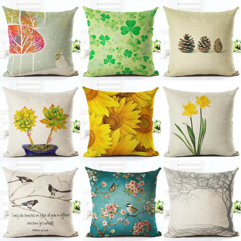 Plain Linen Cushion Cover Pattern Decorative Cushion Cover ...