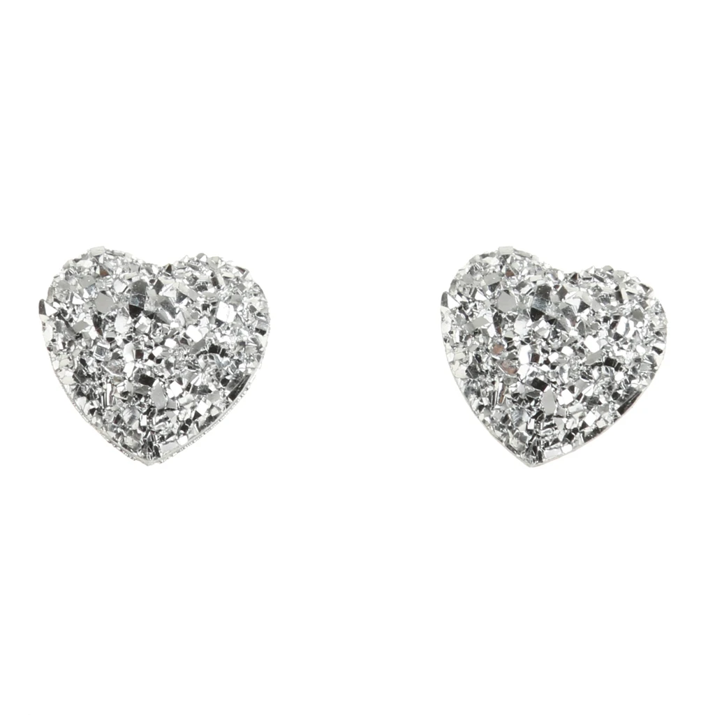 50pcs Silver Resin Rhinestone Heart Flatback Embellishments for Scrapbooking DIY Crafts Accessories 